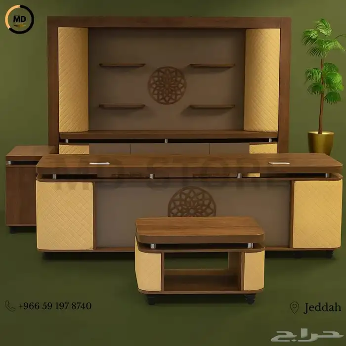 مكتب مكتب وخزانة وكراسي بتصميم فاخر 8