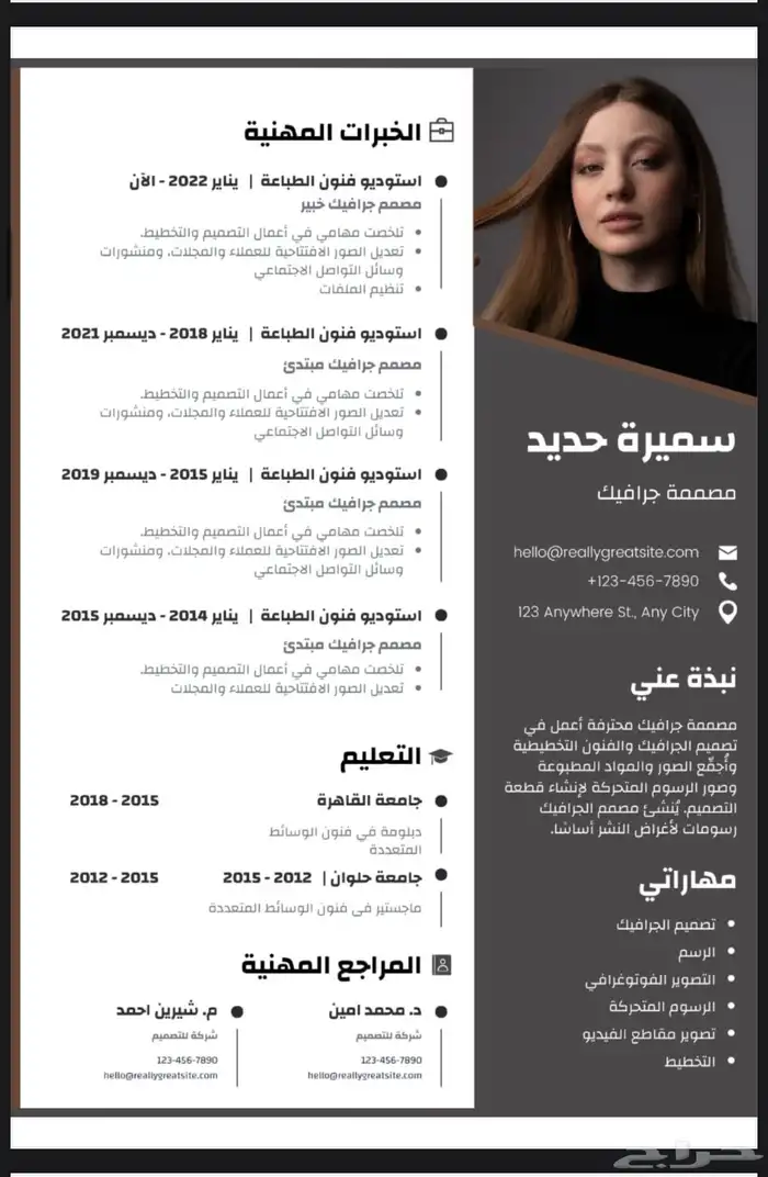 تصميم سيرة ذاتية احترافية 9