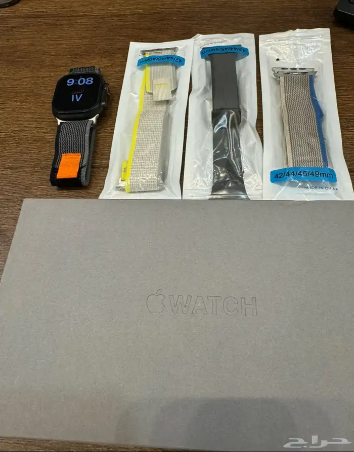 ساعة ابل الترا 2 لون اسود حزام اخضر 5