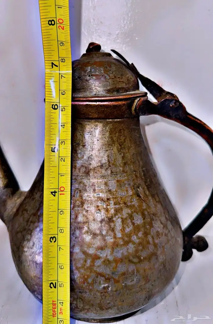 إبريق شاي من النحاس الأحمر العتيق وزنه ثقيل 11