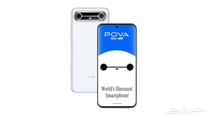Tecno Pova Slim 5G أبيض   شبه جديد 6 أيام   ضمانين 0