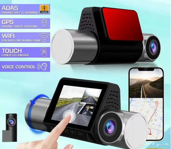 داش كام سيارة ثلاث كاميرات أمامي وخلفيه وداخلية 4K 0