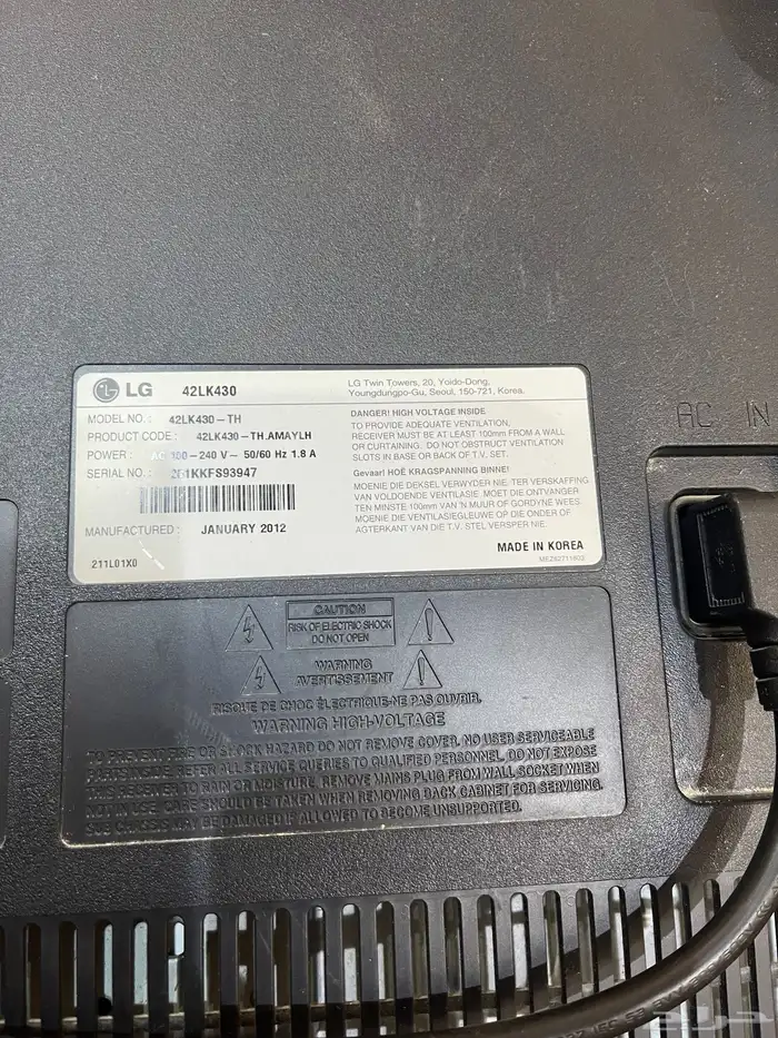 شاشة التلفزيون 42 بوصة Lk430 شركهLG 0