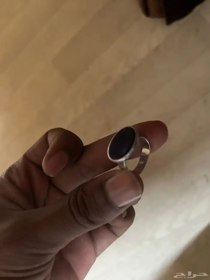 خاتم فضه عقيق اسود 1