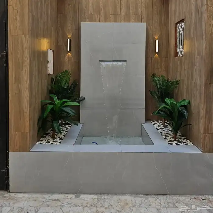 ابو احمد لجميع انواع الديكورات الخارجيه مصبات استيل نوافير 5