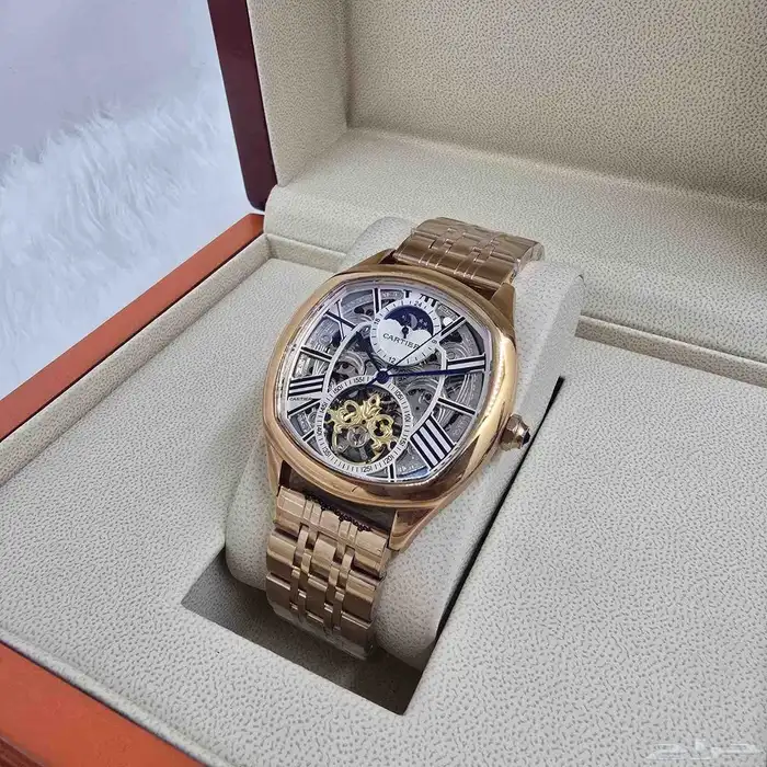 ساعة كارتييه سكليتون أوتوماتيكية للرجال   Cartier Skeleton 1