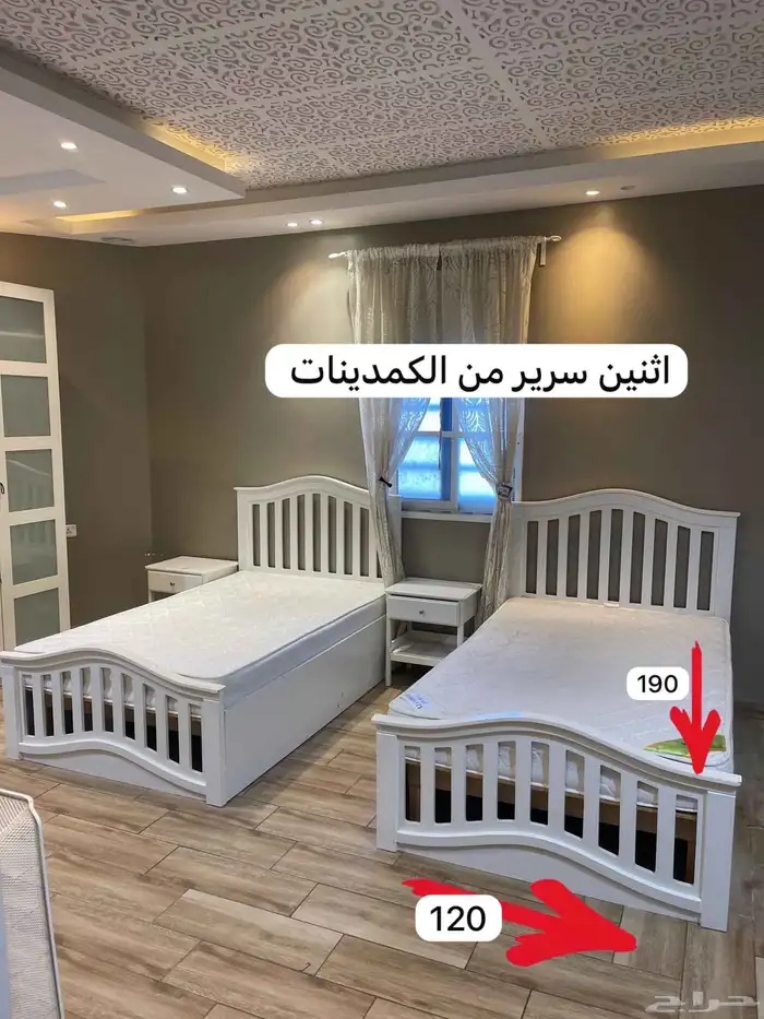 غرفه نوم سريرين نظيفه بسعر مناسب شامل التوصيل والتركيب داخل 2