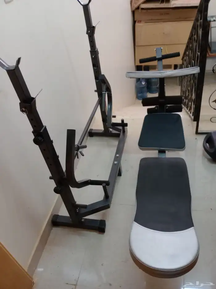 شنطة اوزان 50كيلو وجهاز رفع اثقال و الكرسي مستعمل 3 شهور650 4