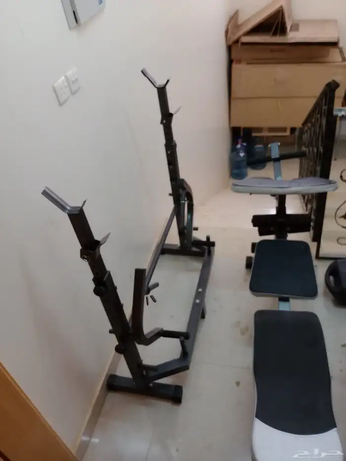 شنطة اوزان 50كيلو وجهاز رفع اثقال و الكرسي مستعمل 3 شهور650 6