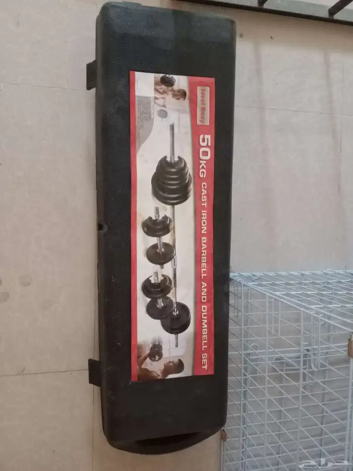 جهاز رفع اثقال مع الكرسي وشنطة اوزان 50 ك استعمال 3شهور ب650 5