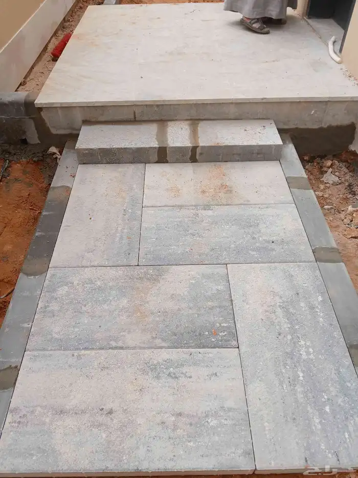 معلم انترلوك وبلدوره وحجر عشوائي وعمل احواض ذراعه لتواصل ابو 1