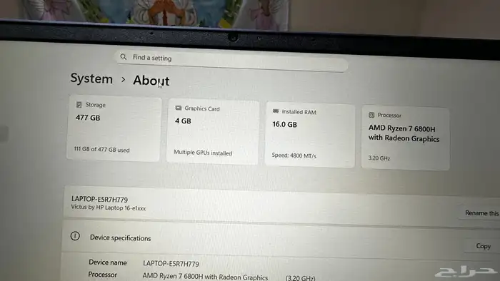 HP gaming laptop less  used like new comes with charger 10