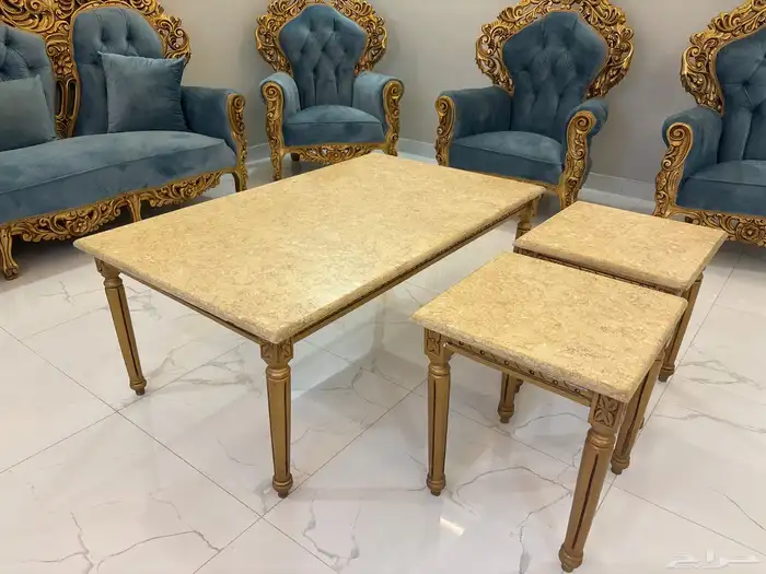 كنب 12 شخص مع عدد 3 طاوله رخام 4