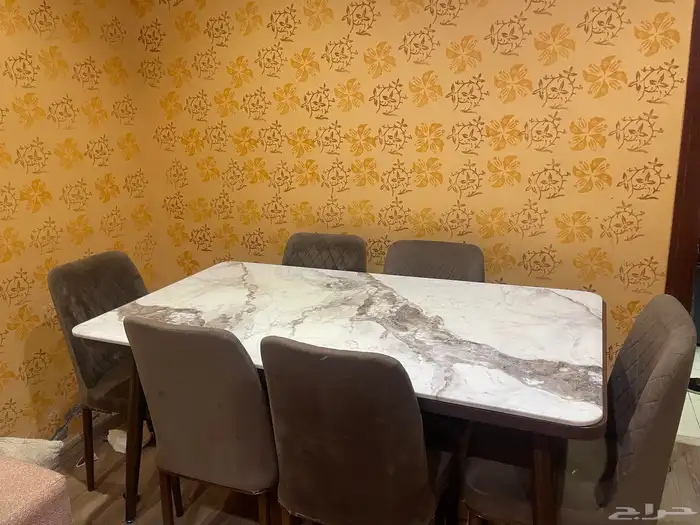 طاوله رخام 6 كراسي 1