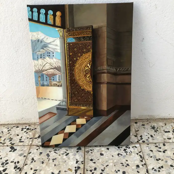 لوحة اكريليك بوابة الحرم المدني 5