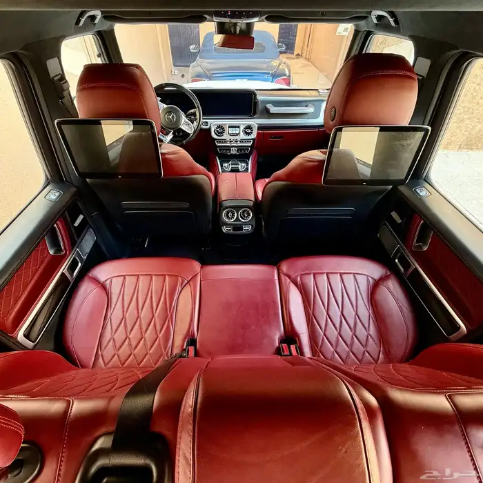 جي كلاس 2021 فل كامل G63 ابيض داخلي احمر 3