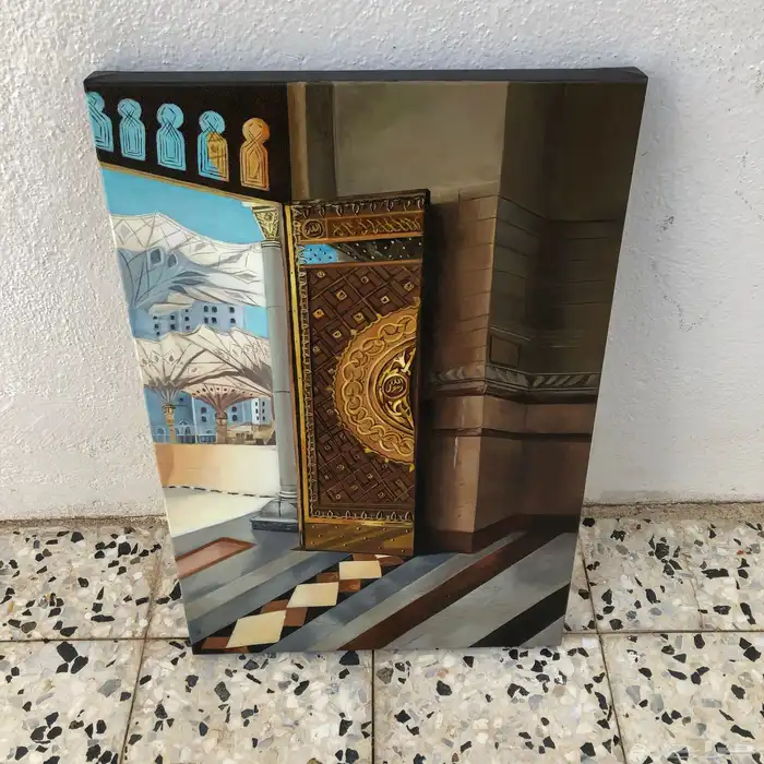 لوحة اكريليك بوابة الحرم المدني 1