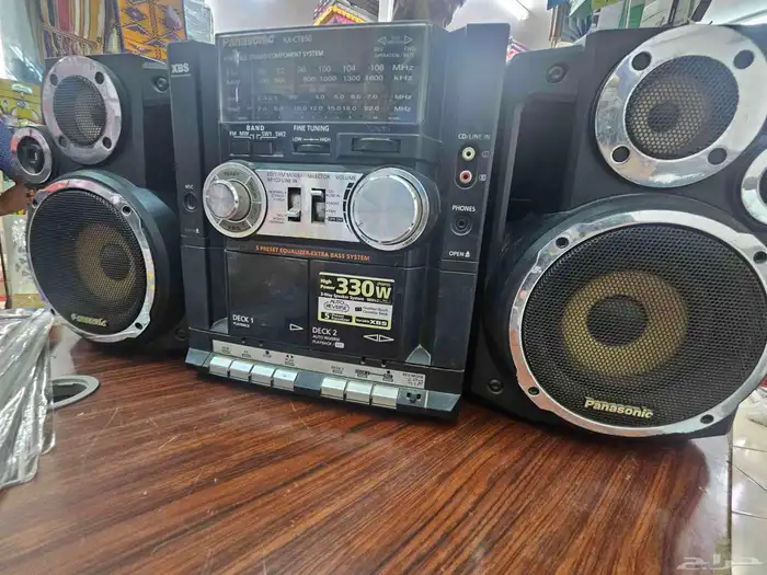 راديو مع مسجل باناسونيك شغال الراديو سماعات نظيفه 4