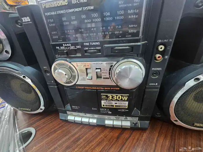 راديو مع مسجل باناسونيك شغال الراديو سماعات نظيفه 0