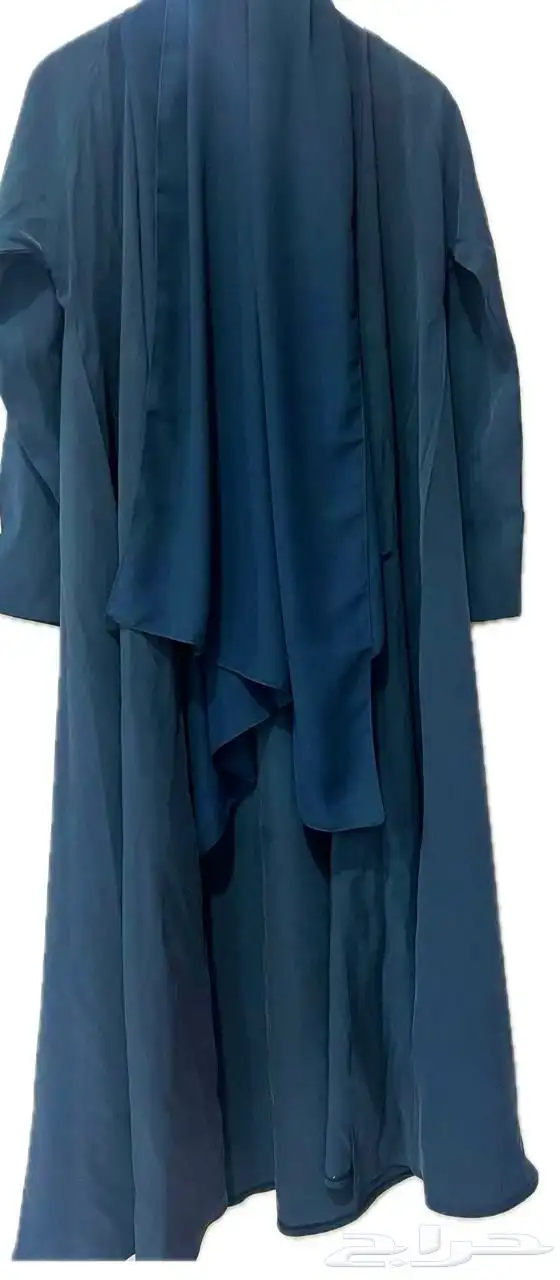 عباية قماش حرير يأباني تركوازي غامق 1