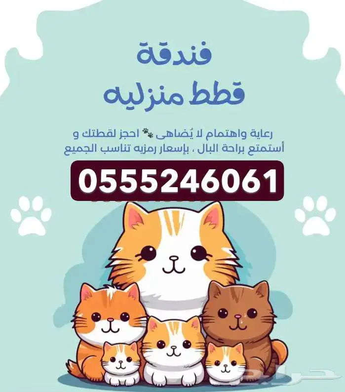 فندقة قطط وطيور 6061 24 0555 وقت الإجازة الرياض 0