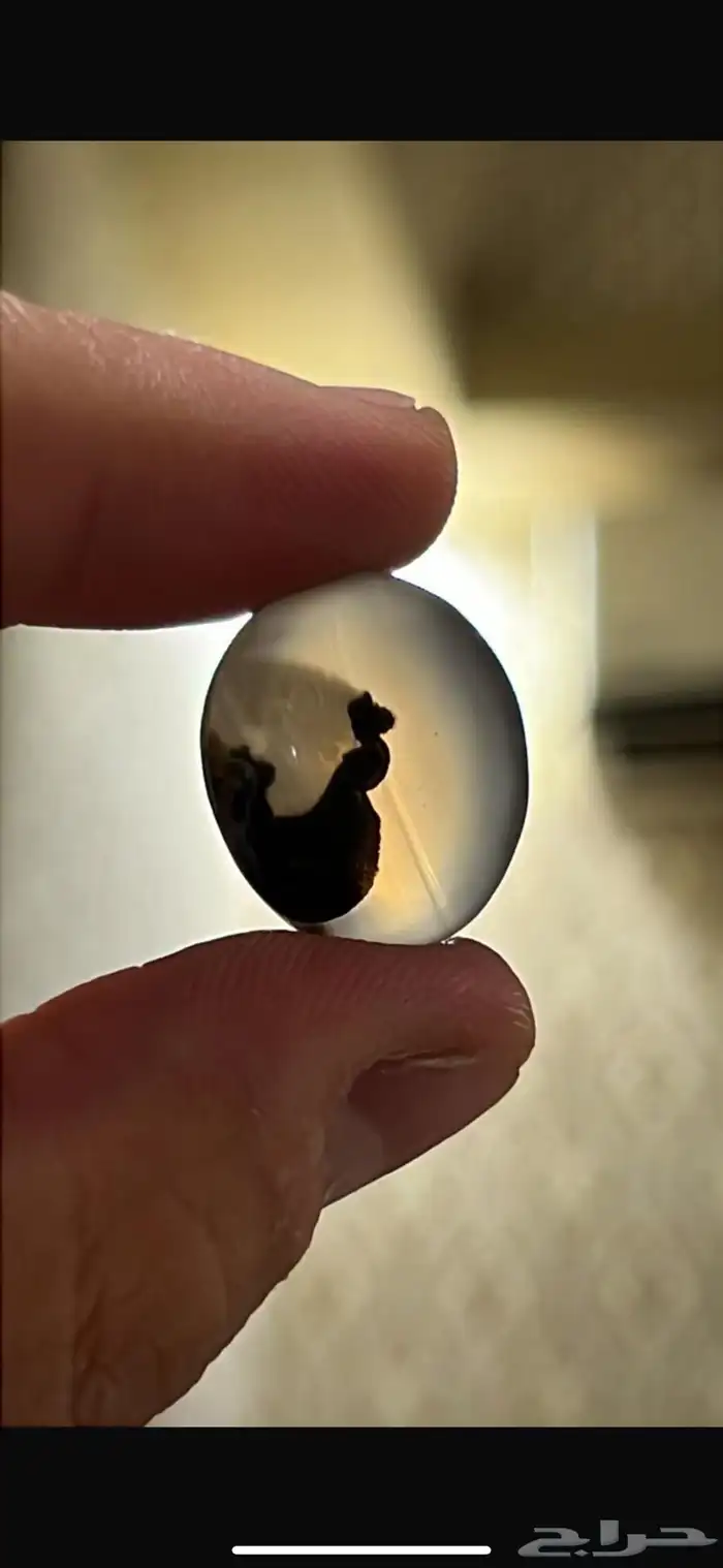 حجر عقيق يمني مصور على السوم 0