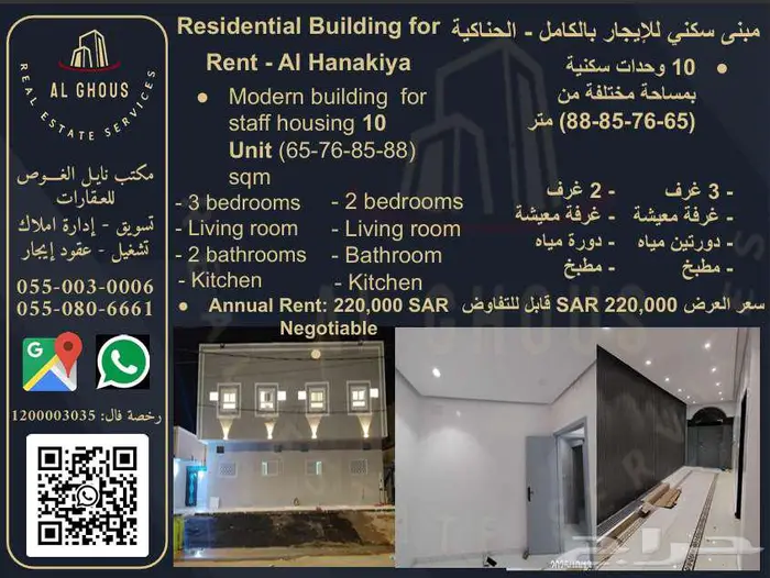 مبنى سكني لليجار بالكامل في الحناكيه 0