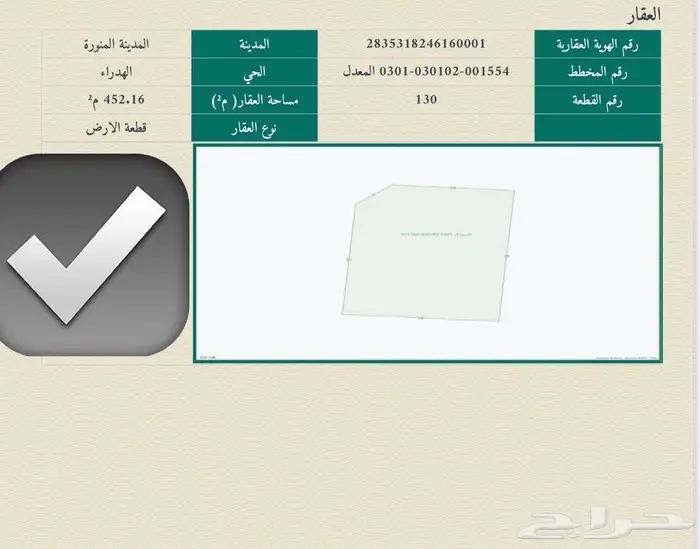 ارض للبيع بحي البدراني 0