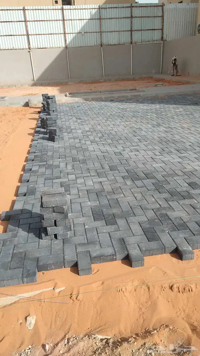 معلم انترلوك وبلدوره وحجر عشوائي وعمل احواض ذراعه لتواصل ابو 6