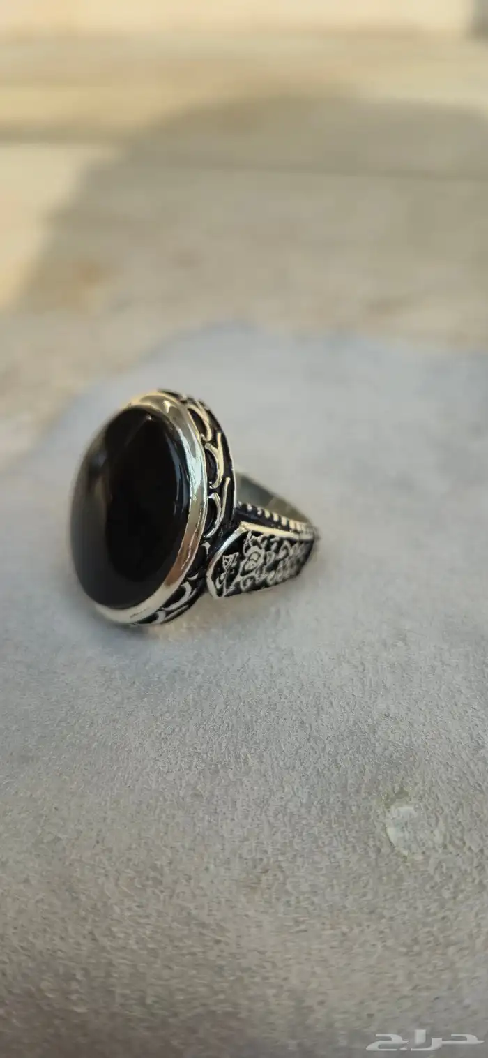 خاتم فضة جزع يشف بالكامل صياغة سليم 0