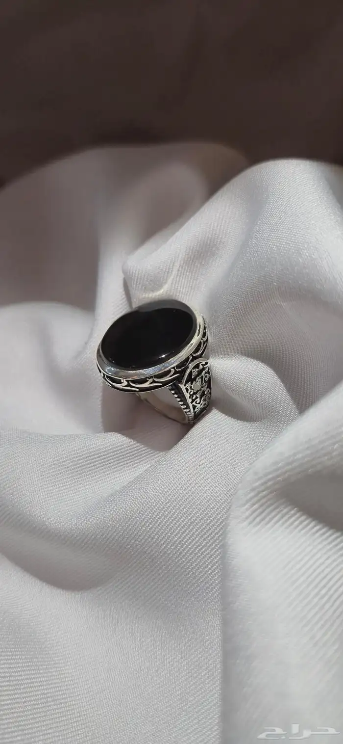 خاتم فضة جزع يشف بالكامل صياغة سليم 1