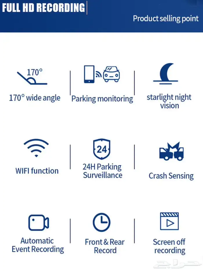 داش كام سيارة ثلاث كاميرات أمامي وخلفيه وداخلية 4K 2