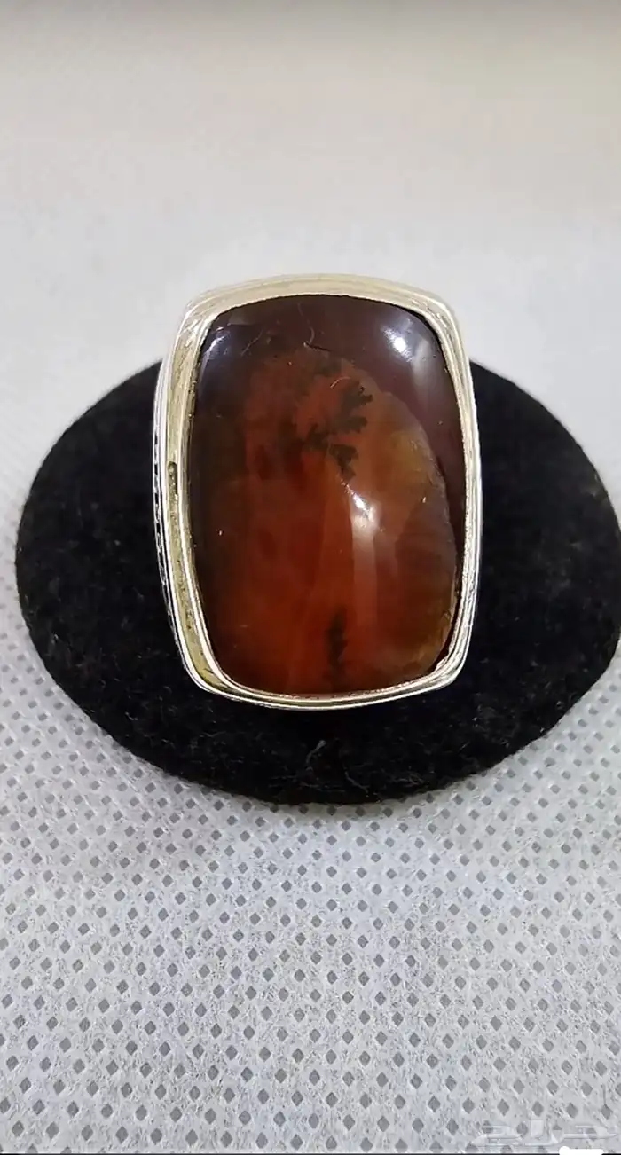 خاتم عقيق يمني مشجر 0