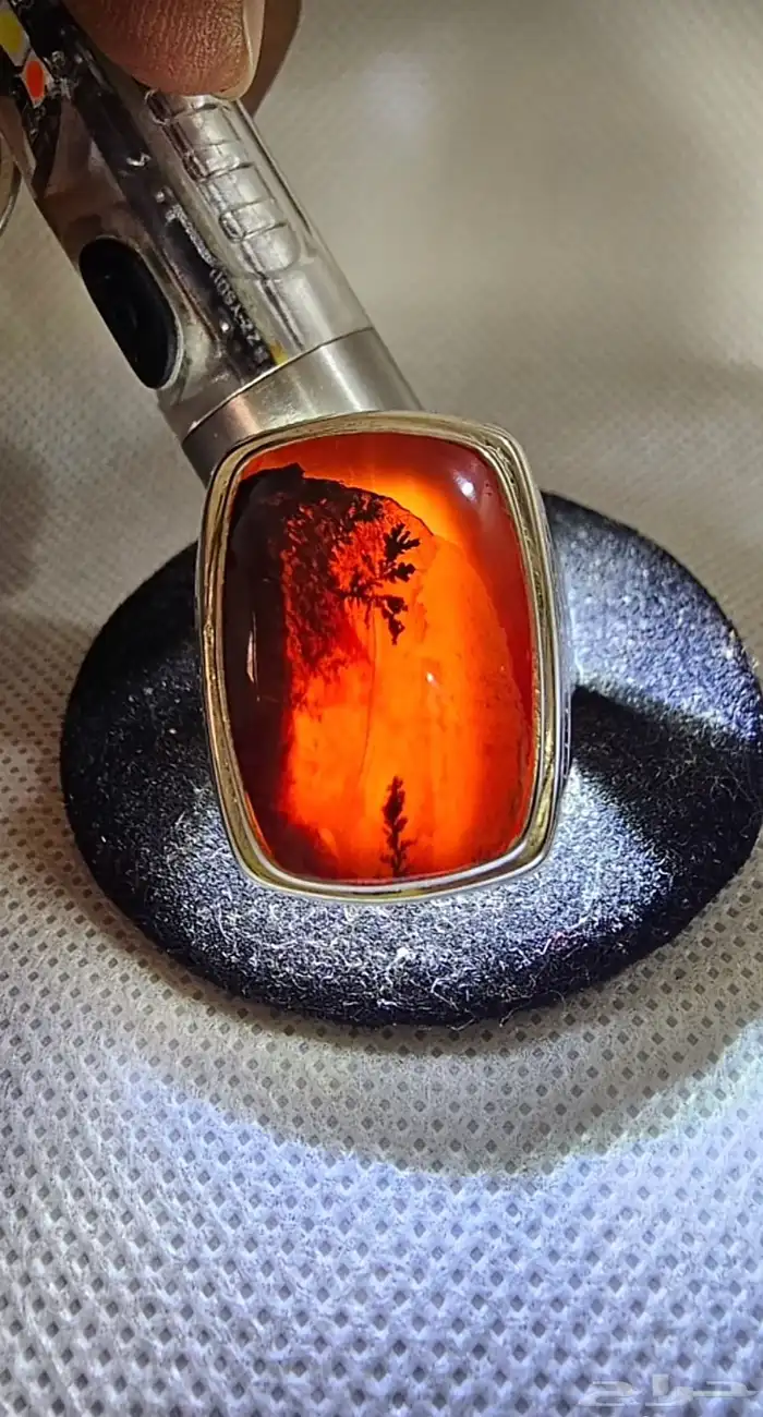 خاتم عقيق يمني مشجر 1