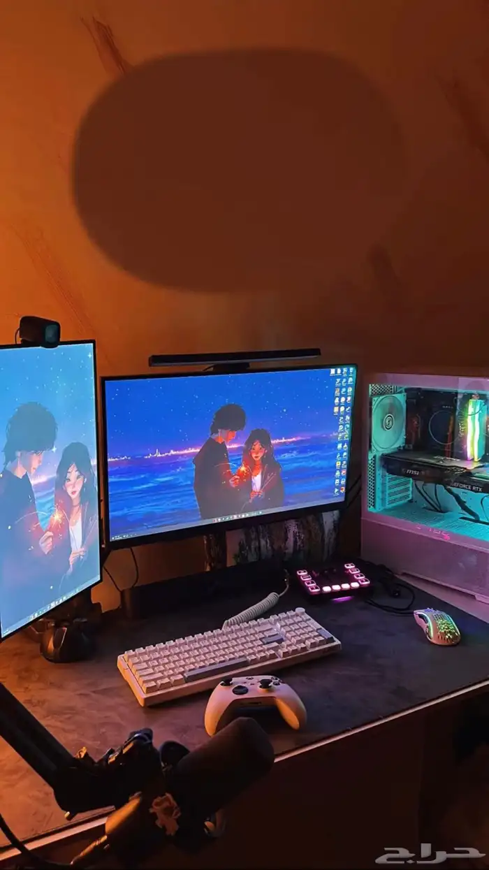 بي سي ألعاب i5 RTX 3070 مع شاشتينLG 160Hz 2K وملحقات كام 0