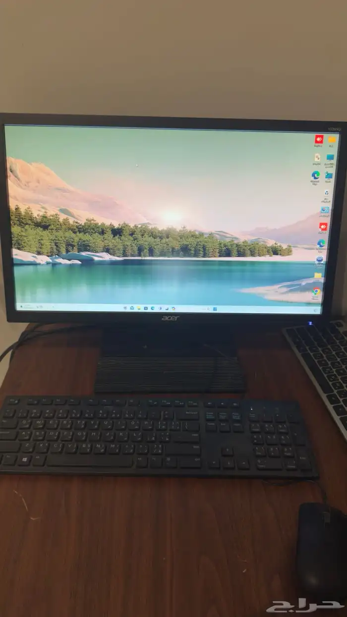 كمبيوتر مكتبي مع طابعة فواتير وقارئ باركود 0