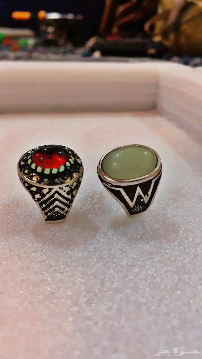 نوادر الساعات وخواتم فضة قديمة مرصعه بالعقيق وبحالة جيدة 6