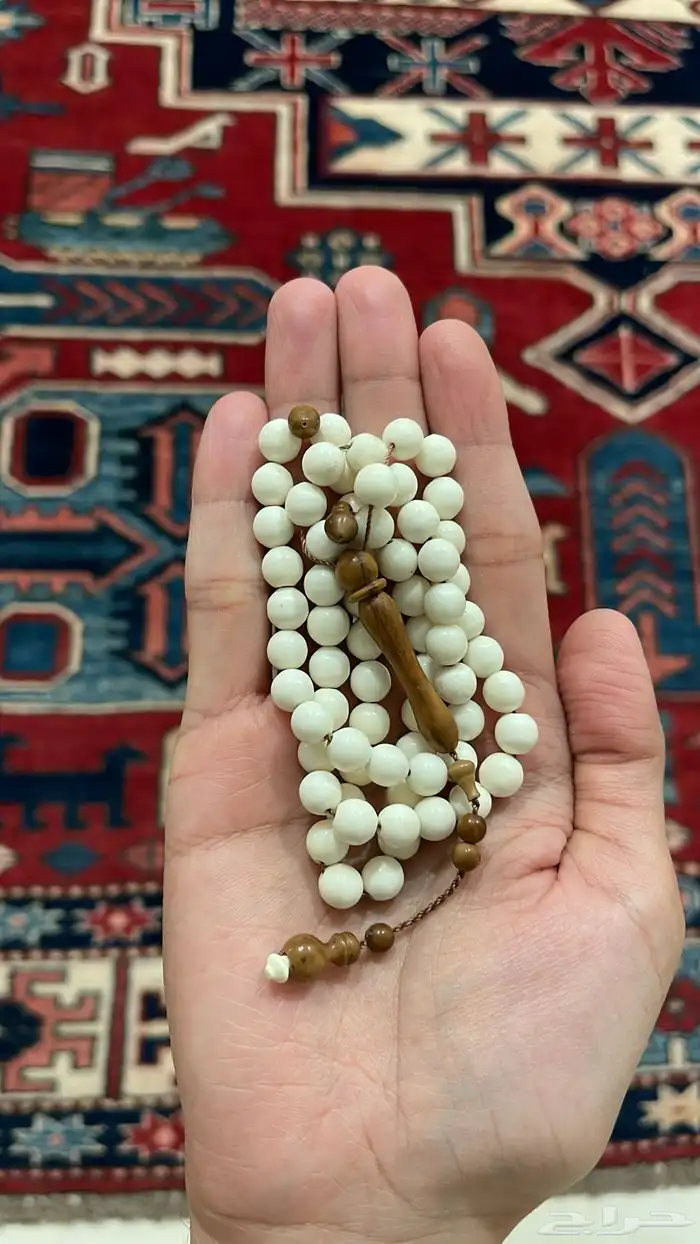 سبحة عظام جمل مطعمة بخشب الكوك فاخرة وتمسك الريحة 0