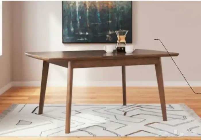 طاولة طعام ماركه آشلي مع أربع كراسي آشلي جديده 0