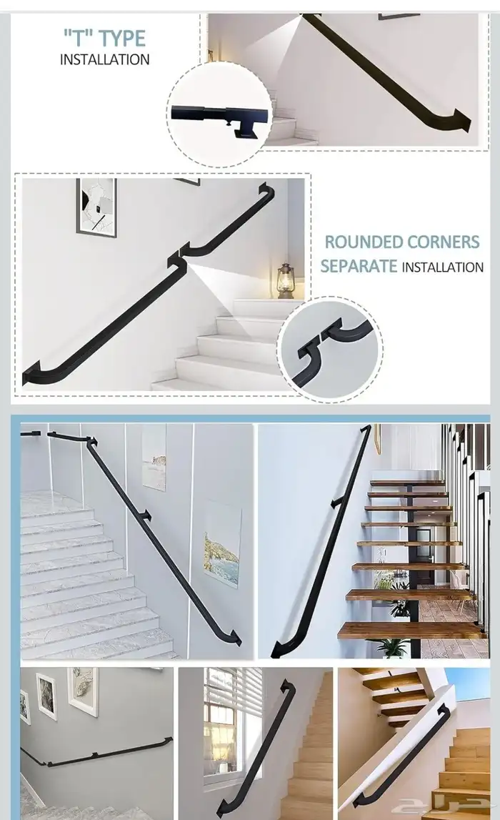 درابزين سلالم تايواني أصلي من الفولاذ المقاوم للصدأ 304  فضي 1