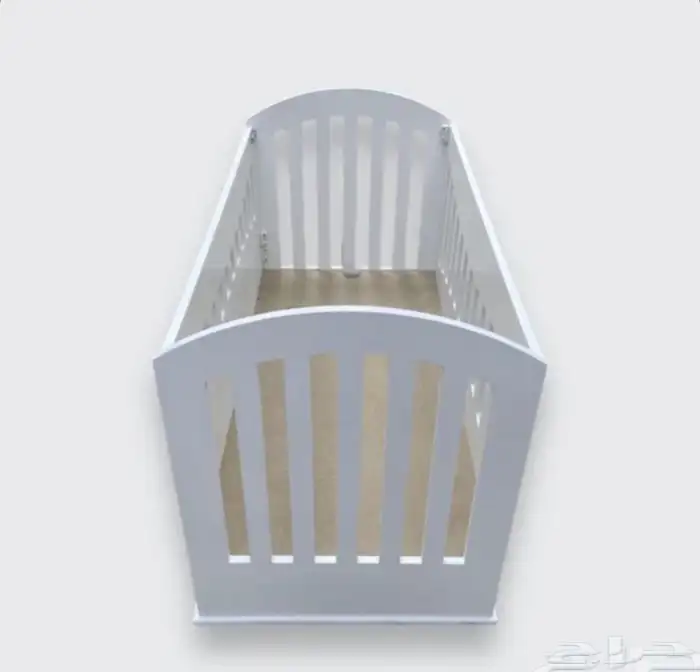 سرير خشب أطفال مواليد الون ابيض مقاس 60 120 سم جديد 4