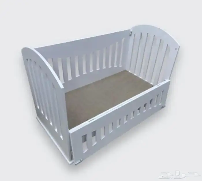 سرير خشب أطفال مواليد الون ابيض مقاس 60 120 سم جديد 0