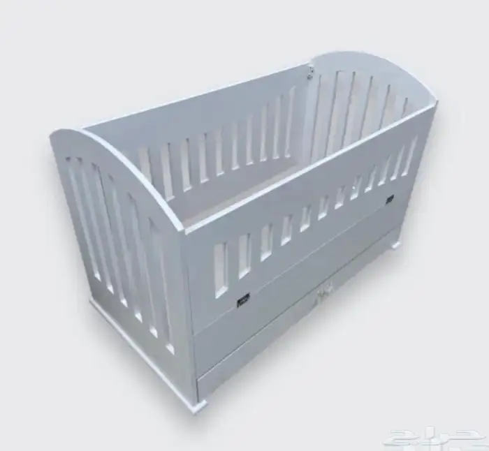 سرير خشب أطفال مواليد الون ابيض مقاس 60 120 سم جديد 2