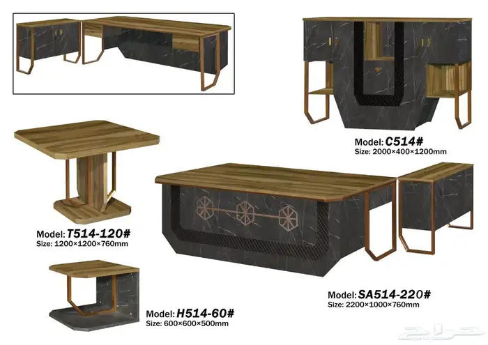 مودرن أحدث تنفيذي مكاتب اثاث فخمة كامل طقم حجم كبير مقاس 39