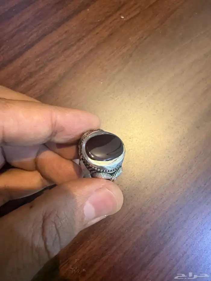 خاتم عقيق يمني .. شغل فضة نادر 5