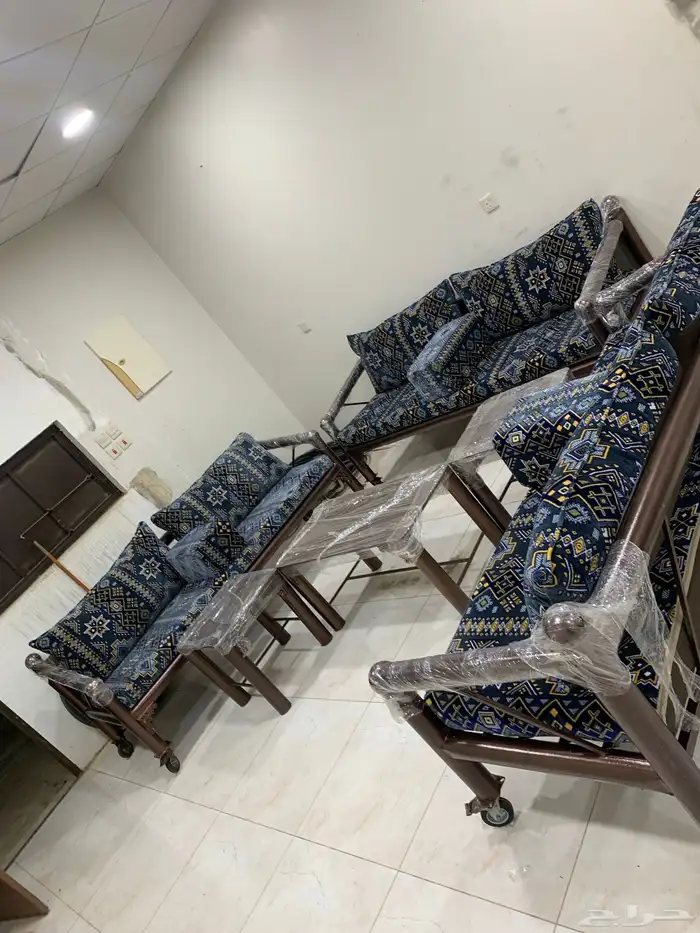 طقم كراسي خارجية حديد وخشب 8