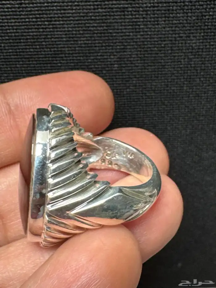 خاتم عقيق يماني كرزي شجري صياغة حمادة vip 24