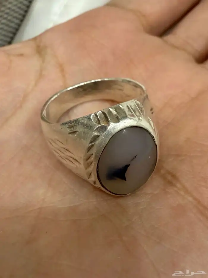 خاتم فضه عقيق 4