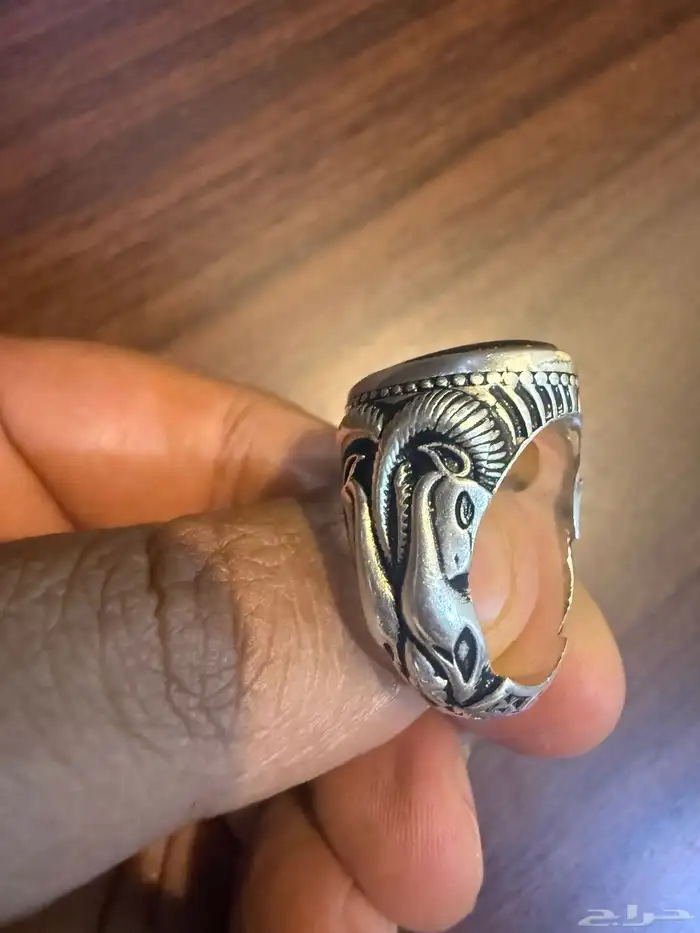 خاتم عقيق يمني .. شغل فضة نادر 3