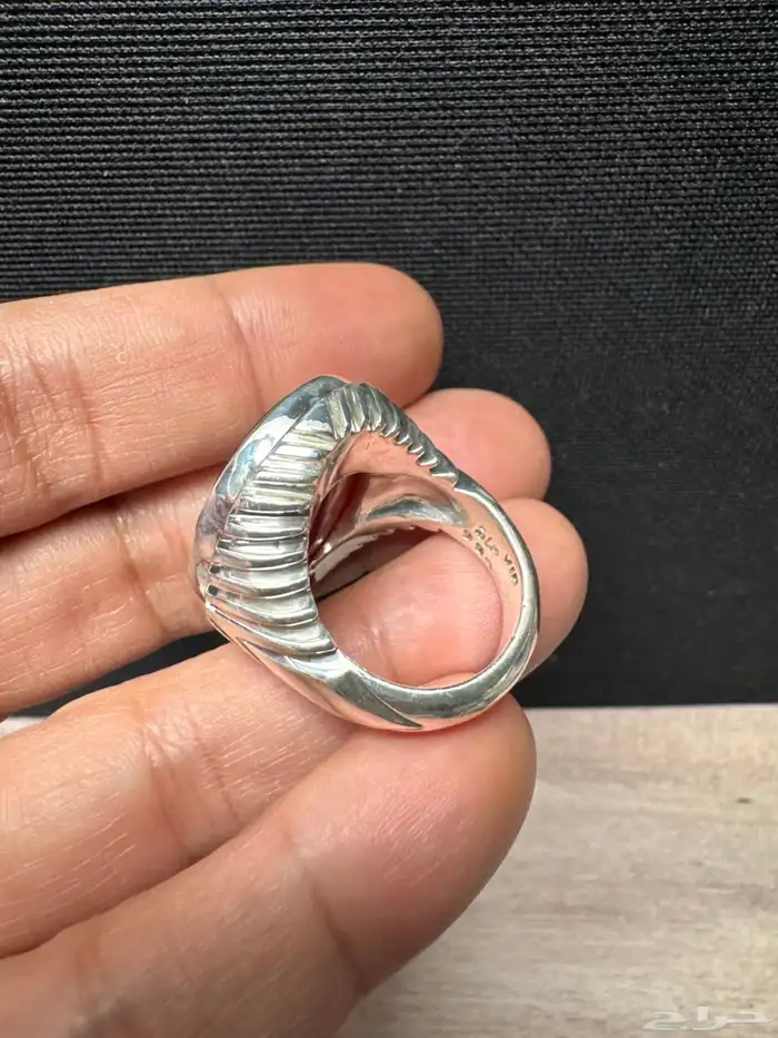 خاتم عقيق يماني كرزي شجري صياغة حمادة vip 27